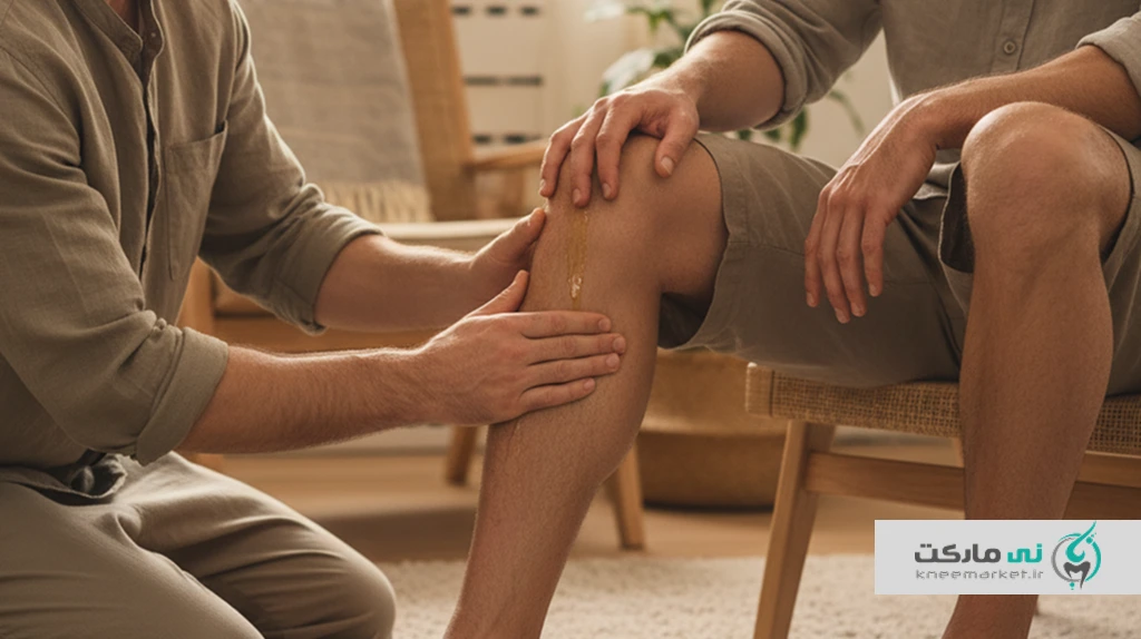 ماساژ آرتروز زانو با روغن